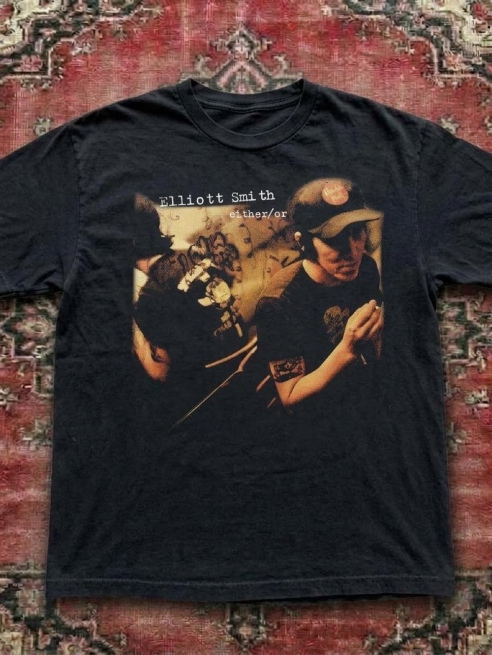 Gildan Black T-Shirt with Sepia Band Photo Print